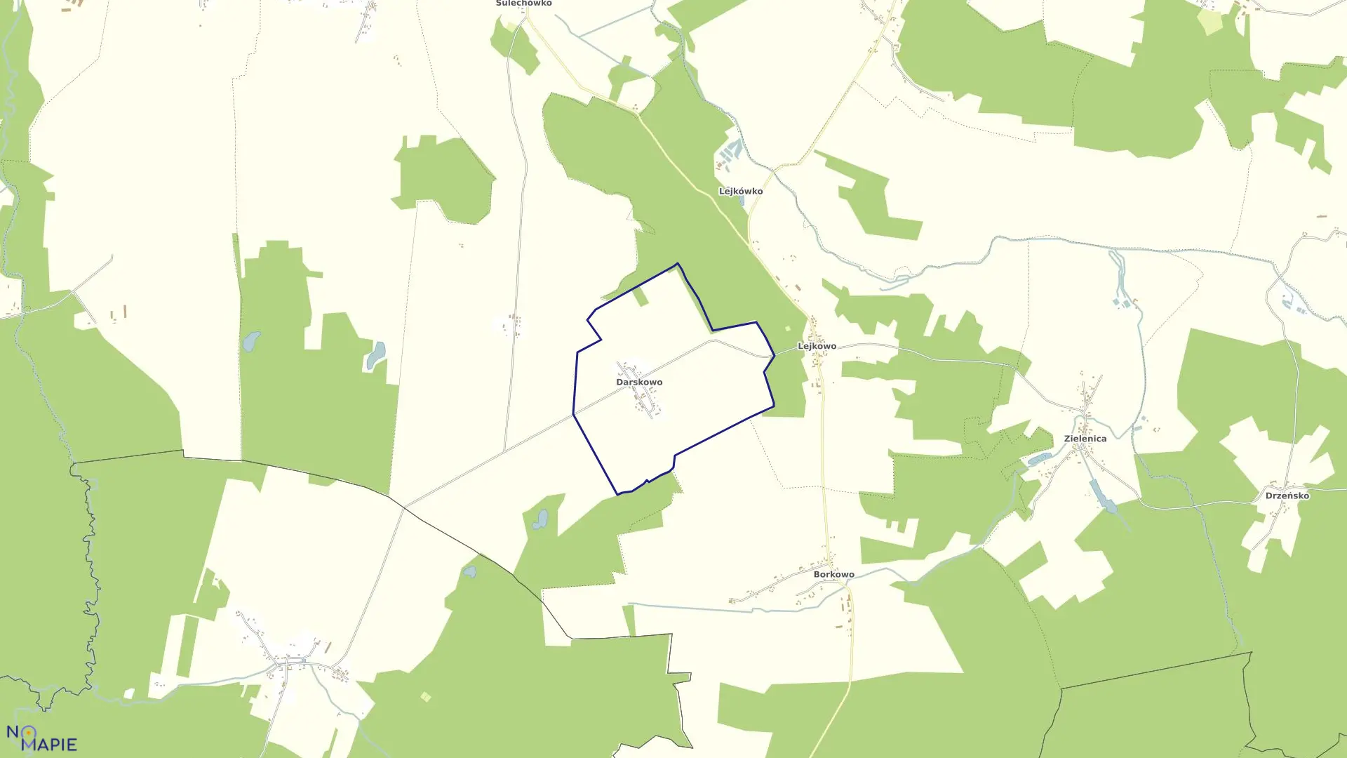 Mapa obrębu Darstkowo w gminie Malechowo